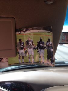 Picture in car of Nosa and Philip